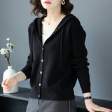 Hooded Sweater Coat Women In The Spring And Fall Of 2025 New Casual Blouse Knitted Shirt Small Outside Coat HZ0108