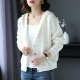 Hooded Sweater Coat Women In The Spring And Fall Of 2025 New Casual Blouse Knitted Shirt Small Outside Coat HZ0108