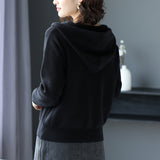 Hooded Sweater Coat Women In The Spring And Fall Of 2025 New Casual Blouse Knitted Shirt Small Outside Coat HZ0108