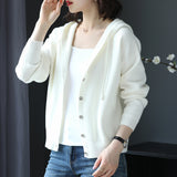 Hooded Sweater Coat Women In The Spring And Fall Of 2025 New Casual Blouse Knitted Shirt Small Outside Coat HZ0108