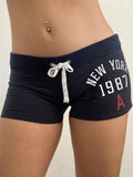 Sports Style Letter Embroidery Basic Casual Shorts Low-Rise Street With Hot Pants HZ0108
