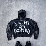 Gothic Rock Letter Print Hoodie Loose Men's And Women's Same Retro Jersey Coat Top HZ0108