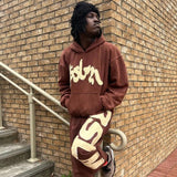 Fashion 3D Digital Letter Printing Hooded Loose Hoodie Trend Men's And Women's Same Set HZ0108