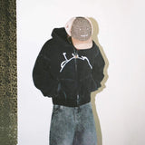 2025 New Retro Street Style Cardigan Water-Washed Jacket Hoodie HZ0108