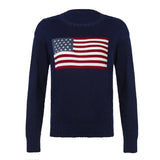 Autumn And Winter New Loose Round Collar Collar Collar Base Sweater Women Pick Up Simple British Style Flag Top HZ0107