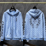 2025 New Hromium Heart Jersey Cross Hoodie Casual Loose Men's And Women's Zipper Hoodie HZ0108