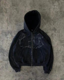 2025 Harajuku Y2K Spring And Autumn Hooded Sports Cardigan Zip Graffiti Print Long-Sleeved Hoodie Coat Code HZ0108