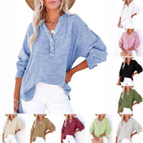 2025 Fashion Spring And Autumn Folded Button Long Sleeves Solid Color Shirt Women's Shirt Loose Jacket HZ0108