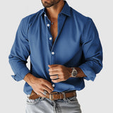 2025 Hot Sales Simple Denim Style Men's Long-Sleeved Collar Shirt 3D Digital Printing Source HZ0107