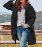 2025 Fashion Lady Hair Coat Solid Color Hooded Temperament Long Coat HZ0108