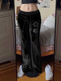 Street Wind Star Hot Luo Wen Waist Velvet Leisure Pants Low Waist Slim Slim Slim Thin Trousers HZ0108