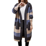 Lazy Wind Loose Coarse Wool In Long Hooded Coarse Knitted Cardigan Women's 2025 Autumn Women's Sweater Coat HZ0108