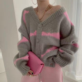 Soft Glutinous Sweater Coat Women Loose Korean Wearing Long-Sleeved Open Shirt 2025 Spring And Autumn Winter New V-Neck Knitting Top HZ0108
