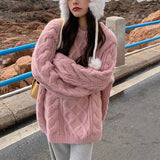 Vintage Mahjong Sweater Women's Autumn And Winter 2025 Women's Loose Lazy Style Long Soft Knitted Shirt HZ0108