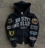 2025 Fashion Sweater Print Loose Street Trend Hoodie Sweater HZ0108