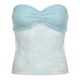 Dopamine Color Low-Cost Lace Bump Color Chest Bare Back Vest Gentle Wind Bare Back Blouse HZ0108