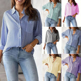 Women's Wishebay Blouses Loose Casual Long-Sleeved Shirt Women HZ0108