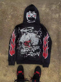 Y2K Vintage Harajuku Street Diablo Hm Hop High Street Cartoon Printed Zipper Hoodie HZ0108