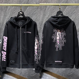2025 New Hromium Heart Jersey Cross Hoodie Casual Loose Men's And Women's Zipper Hoodie HZ0108