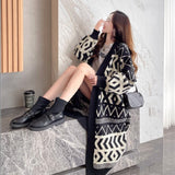 2025 Autumn And Winter Women's Version Of The Long Cardigan Sweater Women's Coat Large Size Loose Knitted Coat Tide HZ0108