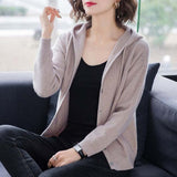 Hooded Sweater Coat Women In The Spring And Fall Of 2025 New Casual Blouse Knitted Shirt Small Outside Coat HZ0108