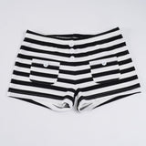 Lazy Style Retro Low-Rise Striped Home Shorts Hottie Fashion Basic Buckle Thin Simple Casual Pants HZ0108