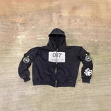 Diablo Personality Street Hoodie Without Pocket Design Zipper Trend Loose Men And Women's Same Dress HZ0108