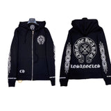 2025 New Hromium Heart Jersey Cross Hoodie Casual Loose Men's And Women's Zipper Hoodie HZ0108