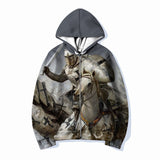 2025 Autumn Zipper Hoodie 3D Digital Printing Men's Trend Loose Leisure Clothing HZ0108