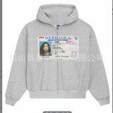 Men's And Women's Cute Hoodie Teen Oversized Sweatshirt Casual Clothes Zipper Thick HZ0108