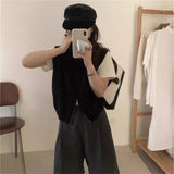 Simple High-Collar Double Zipper Knitted Vest Women 2025 Autumn And Winter Women's Loose Temperament Thin Sweater Cardigan Vest HZ0108