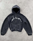 2025 New Retro Street Style Cardigan Water-Washed Jacket Hoodie HZ0108