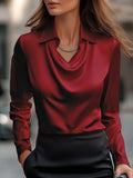 15 Color 6-Code 2025Wish Simple Collar Shirt Collar Lady HZ0108
