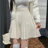 100 Folded Skirt Women Autumn And Winter 2025 New Korean Version Of High-Waist A Word Thin Design Sense Knitted Short Skirt HZ0108