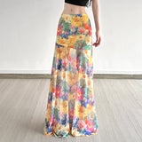 Summer Oil Painting Romantic Temperament Half Skirt Retro Hot Babes Sea Guide Beach Skirt Mid-Length Skirt HZ0107