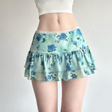 Sweet And Spicy Wind Bow Girl Folded Dress 2025 New Folded Pure Color Low-Waist A-Word Half-Body Skirt Babes HZ0107