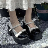 White French Round Head Thick Heded Thick Soles Of Small Leather Shoes Women's New Summer With Skirt Small Scented Style Mary Jane Shoes HZ0107