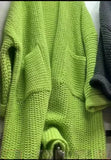 Autumn And Winter Coarse Needle Sweater Women's Double Pocket Korean Casual Lazy Wind Long Sweater Coat Cardigan Women Loose HZ0108