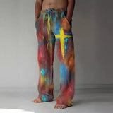 2025 Men's Trousers 3D Digital Printing Velvet Broad Leg Pants POD Set HZ0108