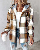 2025 Leisure Hot Lady Casual With Big Lattice Coat Autumn And Winter New HZ0108