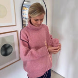 Small Mushroom Print Sweater Women Loose Top Autumn And Winter Leisure Lazy Long-Sleeved Knitted Shirt Woman HZ0108