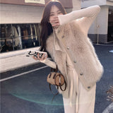 Sweater Vest Women 2025 New Autumn And Winter Dress Wearing Temperament Cardigan Shoulder Coat Soft ãý™“ˮõõÈÞ Horse Clip HZ0108