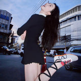 Ins Net Red With The Same College Style Shirt Collar Bumping Pit Dress Femininity Wooden Ear Ass Short Skirt HZ0107