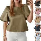 2026 Tiktok Summer New Lady Casual Round Neck Wtf Blouse T-Shirt HZ0108