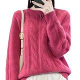 Mahua Sweater Women's Autumn And Winter 2025 New Loose Round-Neck Knitted Shirt Set Korean Version Of The Short Bottom Top HZ0108