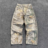 Direct Sales 2025 Summer New Retro Leisure Branches Camouflage Pants Water Wash Old Work Pants HZ0108