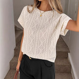 2026 Tiktok Summer New Lady Casual Round Neck Wtf Blouse T-Shirt HZ0108