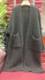 Autumn And Winter Coarse Needle Sweater Women's Double Pocket Korean Casual Lazy Wind Long Sweater Coat Cardigan Women Loose HZ0108