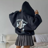 2025 Early Spring New Angel Printing Women's Spring And Autumn Hooded Loose Hundred Coat Women's Short Loose HZ0108