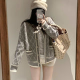 Mid-Long Korean Version Of Knitted Cardigan 2025 Women's Clothing Spring And Autumn Loose Design V-Neck Sweater Women's Autumn And Winter Coat HZ0108